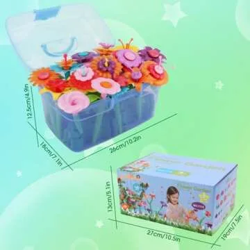 BIRANCO. Flower Garden Building Toys - Build a Bouquet Floral Arrangement Playset for Toddlers and Kids Gifts Age 3, 4, 5, 6 Year Old Girls, Educational STEM Toy (120 PCS)
