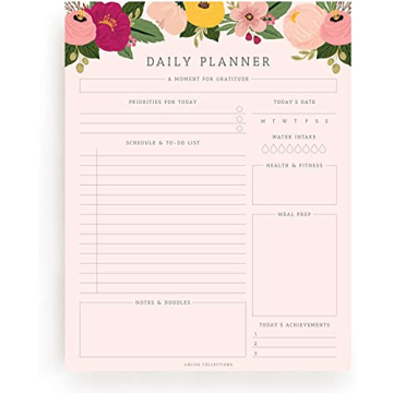 Bliss Collections Daily Planning Pad - Pink Floral Design