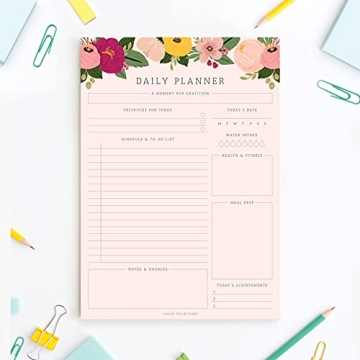 Bliss Collections Daily Planning Pad - Pink Floral Design