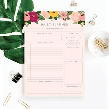 Bliss Collections Daily Planning Pad - Pink Floral Design