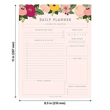 Bliss Collections Daily Planning Pad - Pink Floral Design