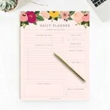 Bliss Collections Daily Planning Pad - Pink Floral Design