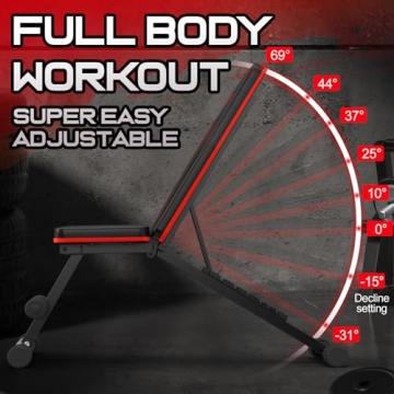 NFEET Adjustable Foldable Weight Bench for Home Gym