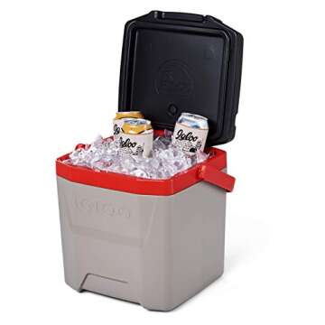 Igloo Quantum Cooler, Sandstone/Blaze Red/Black, 12 quart