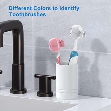 Mspan Toothbrush Head Cover Cap: Tooth Brush Travel Case Protector Plastic Clip Compatible with Manual & Electric Toothbrush for Adults Kids - 2 Packs