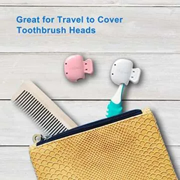 Mspan Toothbrush Head Cover Cap: Tooth Brush Travel Case Protector Plastic Clip Compatible with Manual & Electric Toothbrush for Adults Kids - 2 Packs