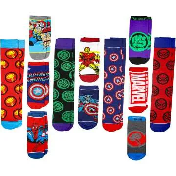 Marvel Avengers Men's 12 Days of Socks 12-Pack
