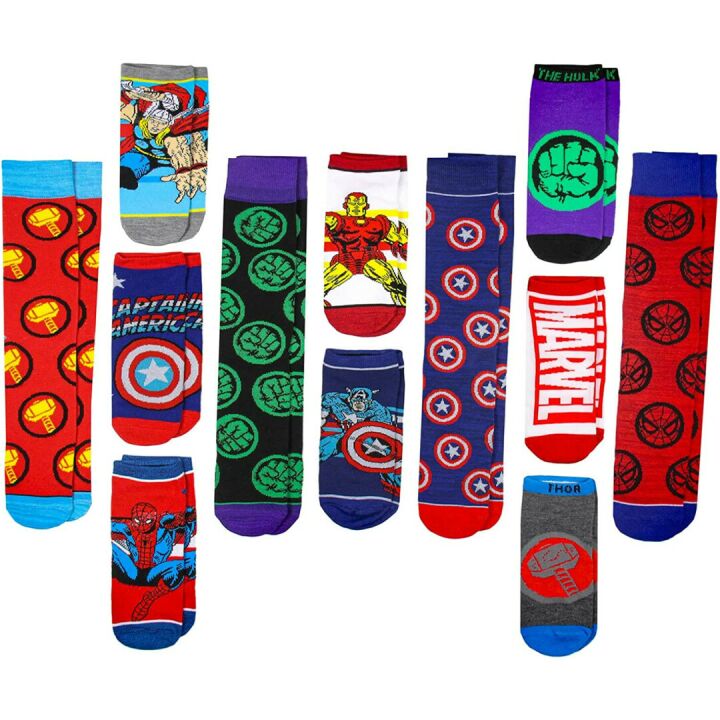 Marvel Avengers Men's 12 Days of Socks 12-Pack