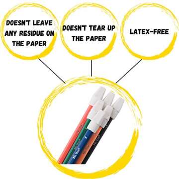 Mr. Pen- White Pencil Top Erasers, 120 pc,Eraser Caps for Pencils, Erasers for Pencils Tops,White Pencil Head Erasers, White