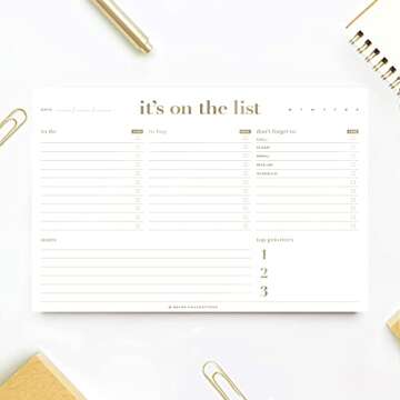 Bliss Collections To Do List Notepad, It's On the List, Magnetic Weekly and Daily Planner for Organizing and Tracking Grocery Lists, Appointments, Reminders, Priorities and Notes, 6"x9" (50 Sheets)