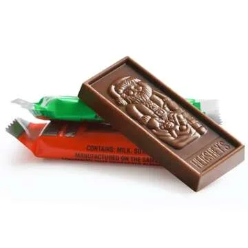 Hershey Milk Chocolate Santa Bars, 2 lb Bulk Bag (Approx. 70 Pieces) – Festive Christmas Candy for Holiday Gifting, Stocking Stuffers & Party Favors