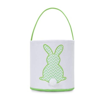 MONOBLANKS Easter Bunny Basket Bags, Rabbit Bucket Tote for Egg Hunts and Gifts