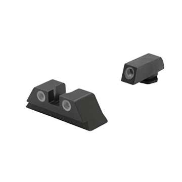 Meprolight Tru-Dot tritium Night Sights Compatible with Glock 17 19 20-25 28-35 37 39 tritium dots Glow on Sight self Illuminated Fixed Metal Sights Orange Rear