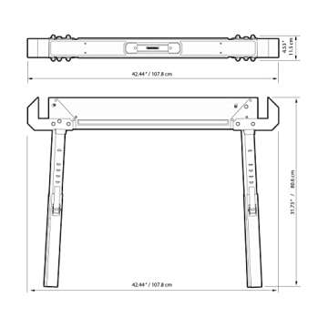 ToughBuilt Folding Sawhorse - Heavy-Duty, Durable, Portable
