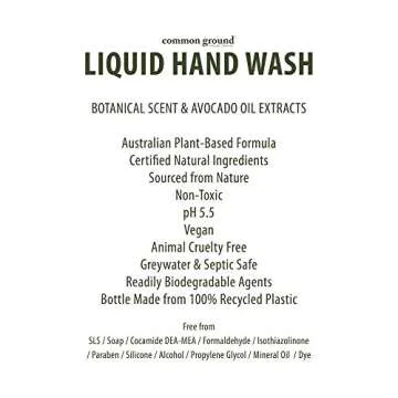 COMMON GROUND All Natural Hand Wash Soap - Paraben & Cruelty Free - Daily - Organic, Vegan, Plant-Ba...