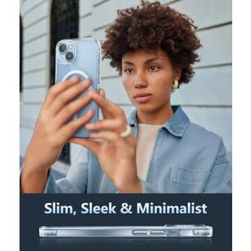 FNTCASE for iPhone 15 Case: Support Magnetic Charging Military Grade Drop Protection Anti Yellowing Cell Phone Cover - Rugged Sturdy Shockproof Protective Bumper - 6.1 Inch (Clear)