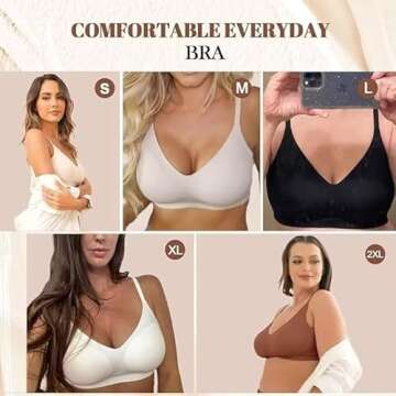 Vertvie Womens Seamless Bra No Underwire Comfort Push Up Bras Buttery Soft Wireless Bralette Full Coverage Sport Everyday Bra(Coffee,X-Large)