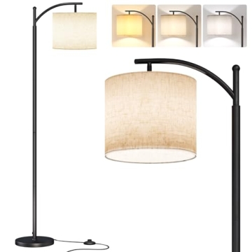 SUNMORY Arc Floor Lamp with Remote and Adjustable Shade