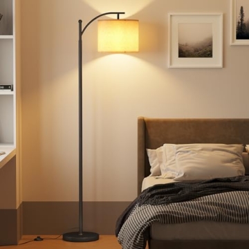 SUNMORY Arc Floor Lamp with Remote and Adjustable Shade