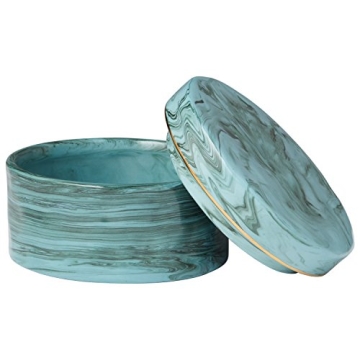 Rivet Decorative Blue-Green Keepsake Jewelry Box