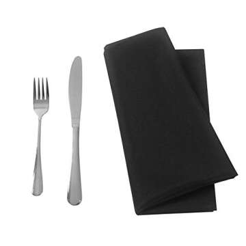 50pcs Black Polyester Cloth Napkins for Weddings & Events