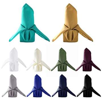 50pcs Black Polyester Cloth Napkins for Weddings & Events