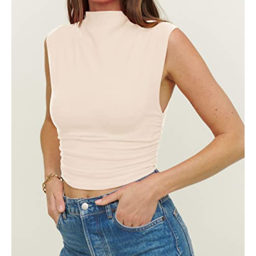 Stylish KAMISSY Mock Neck Crop Top for Women