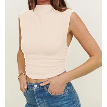 Stylish KAMISSY Mock Neck Crop Top for Women