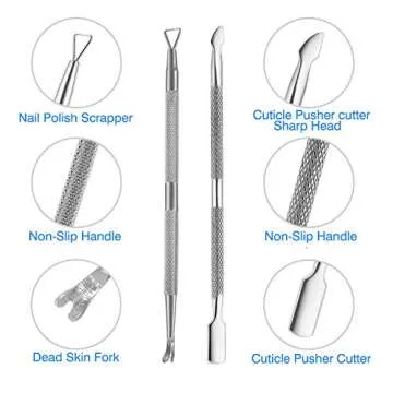 Professional Cuticle Nippers and Pusher Manicure Tool Set