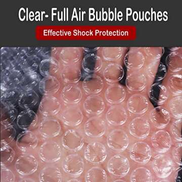 200Pcs Clear Bubble Out Bags 6”x8”, Bubble Pouches Wrap Bag for Packing, Double Walled Moving Supplies Bubble Bags for Fragile Dishes China Plates, Bubble Pouch Bags for Shipping Storage Wrapping