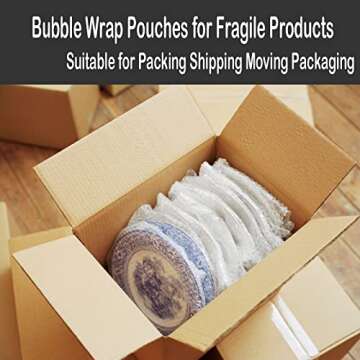 200Pcs Clear Bubble Out Bags 6”x8”, Bubble Pouches Wrap Bag for Packing, Double Walled Moving Supplies Bubble Bags for Fragile Dishes China Plates, Bubble Pouch Bags for Shipping Storage Wrapping