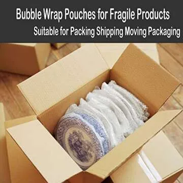 200Pcs Clear Bubble Out Bags 6”x8”, Bubble Pouches Wrap Bag for Packing, Double Walled Moving Supplies Bubble Bags for Fragile Dishes China Plates, Bubble Pouch Bags for Shipping Storage Wrapping