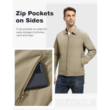 TBMPOY Men's Stylish Lightweight Windbreaker Jacket
