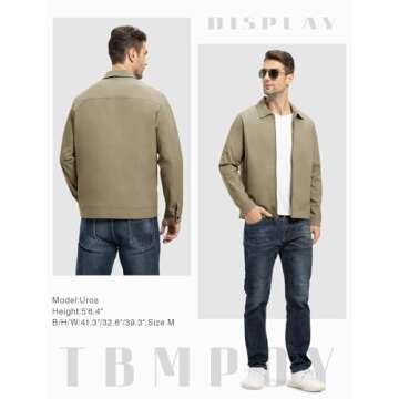 TBMPOY Men's Stylish Lightweight Windbreaker Jacket