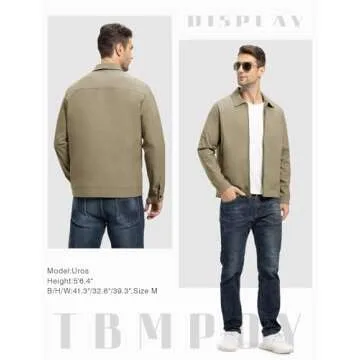 TBMPOY Men's Stylish Lightweight Windbreaker Jacket