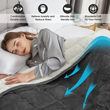 Cymula Sherpa Weighted Blanket 15lbs Comfortable Blanket