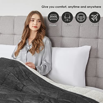 Cymula Sherpa Weighted Blanket 15lbs Comfortable Blanket