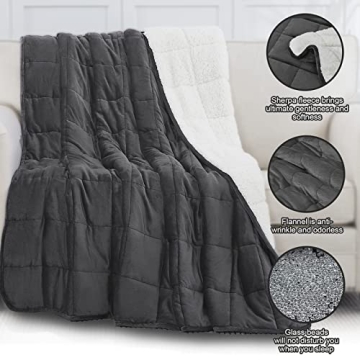 Cymula Sherpa Weighted Blanket 15lbs Comfortable Blanket