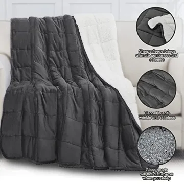 Cymula Sherpa Weighted Blanket 15lbs Comfortable Blanket