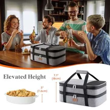 Lifewit Double Casserole Carrier for Hot & Cold Food