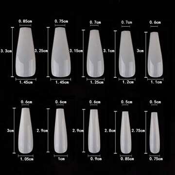 100Pcs Fake Nails Ballerina False Nail Tips UV Gel Acrylic Full Cover Coffin Fake Nail Manicure Beauty Tools(White-100PCS-1Box)
