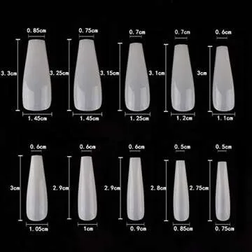 100Pcs Fake Nails Ballerina False Nail Tips UV Gel Acrylic Full Cover Coffin Fake Nail Manicure Beauty Tools(White-100PCS-1Box)