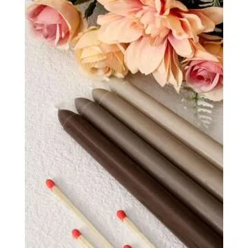 Elegant Viyffo Brown Taper Candles Set for Home Decor