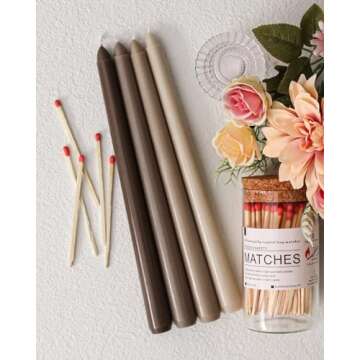 Elegant Viyffo Brown Taper Candles Set for Home Decor
