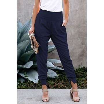 Schine Women's Bootcut Dress Pants Stretchy Cropped Office Pants with High Waist Business Casual Career Pants Dark Blue