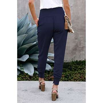 Schine Women's Bootcut Dress Pants Stretchy Cropped Office Pants with High Waist Business Casual Career Pants Dark Blue