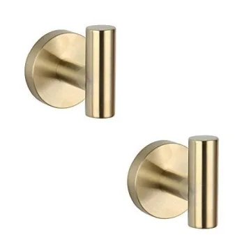 GERZWY Gold Stainless Steel Towel Hooks Set of 2
