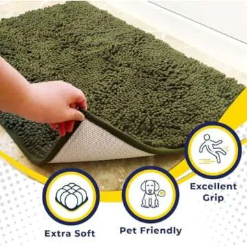 Muddy Mat® Original Dog Door Mat for Muddy Paws, Super Absorbent Microfiber, Non-Slip Washable Pet ...