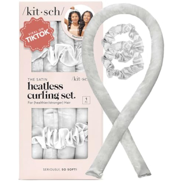 Kitsch Satin Overnight Ivory Hair Curlers Set for Beautiful Heatless Curls