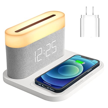 COLSUR Digital Alarm Clock with Wireless Charging and Touch Control